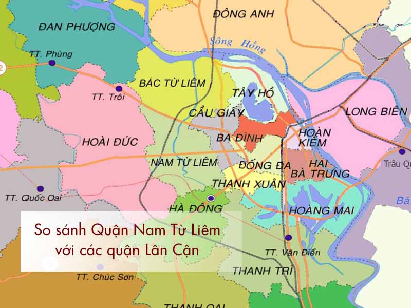 So sánh Nam Từ Liêm với các quận lân cận Giá, hạ tầng, tiềm năng